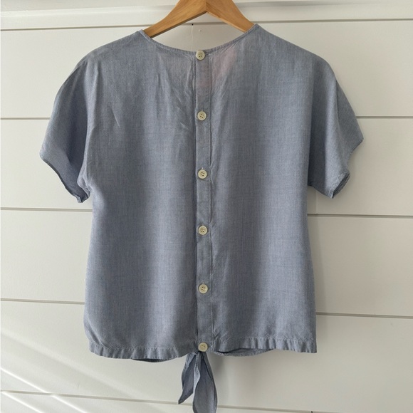 Madewell Button-Back Tie Tee in Light Blue & White Stripe - Picture 2 of 2